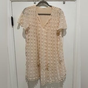 Tularosa Cream Textured Blouse-Size Small